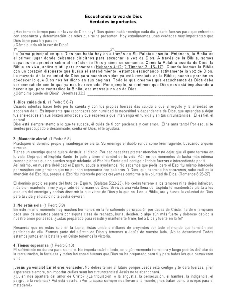 Escuchando La Voz De Dios 03032021 | PDF | Cristo (título) | Amor