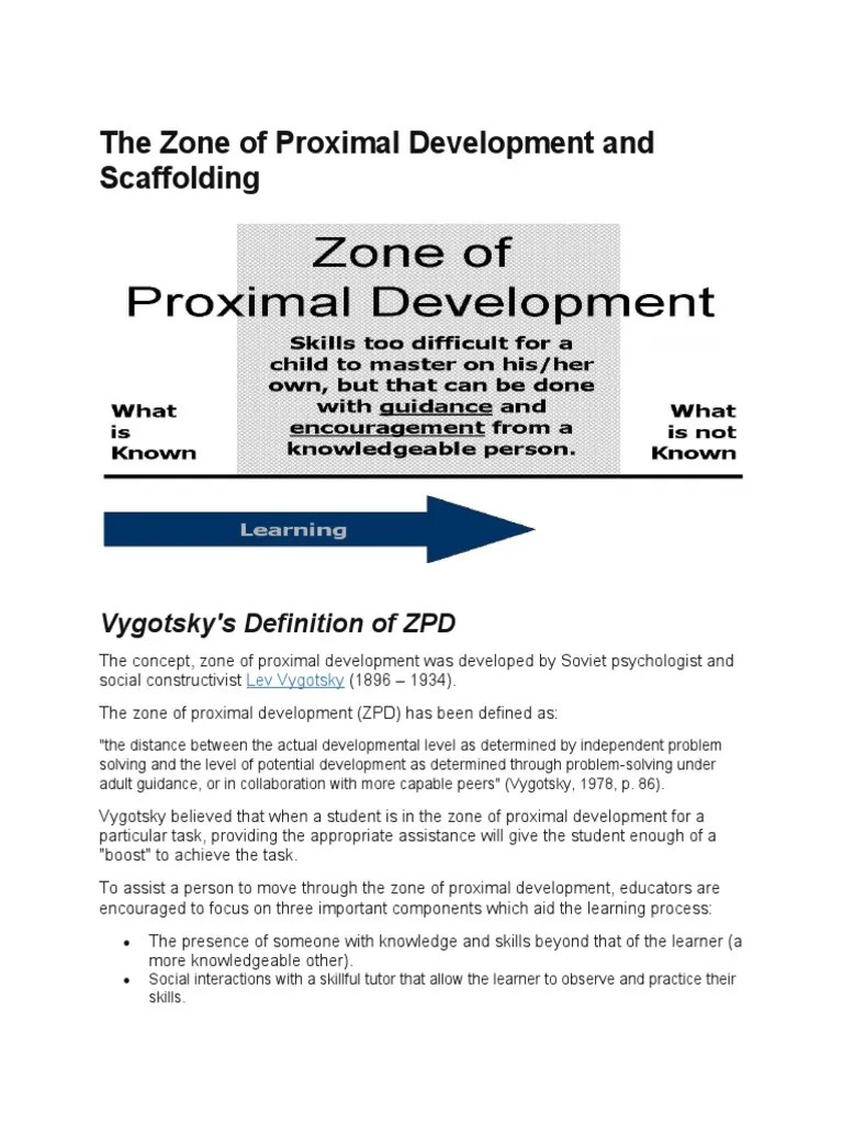 Zone Proximal Development And Scaffolding | PDF