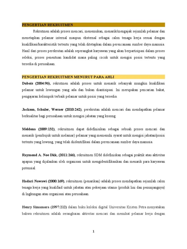 Tidak perlu lagi bergantung pada situs pencari pekerja untuk mencari . Rekruitmen Sdm Pdf