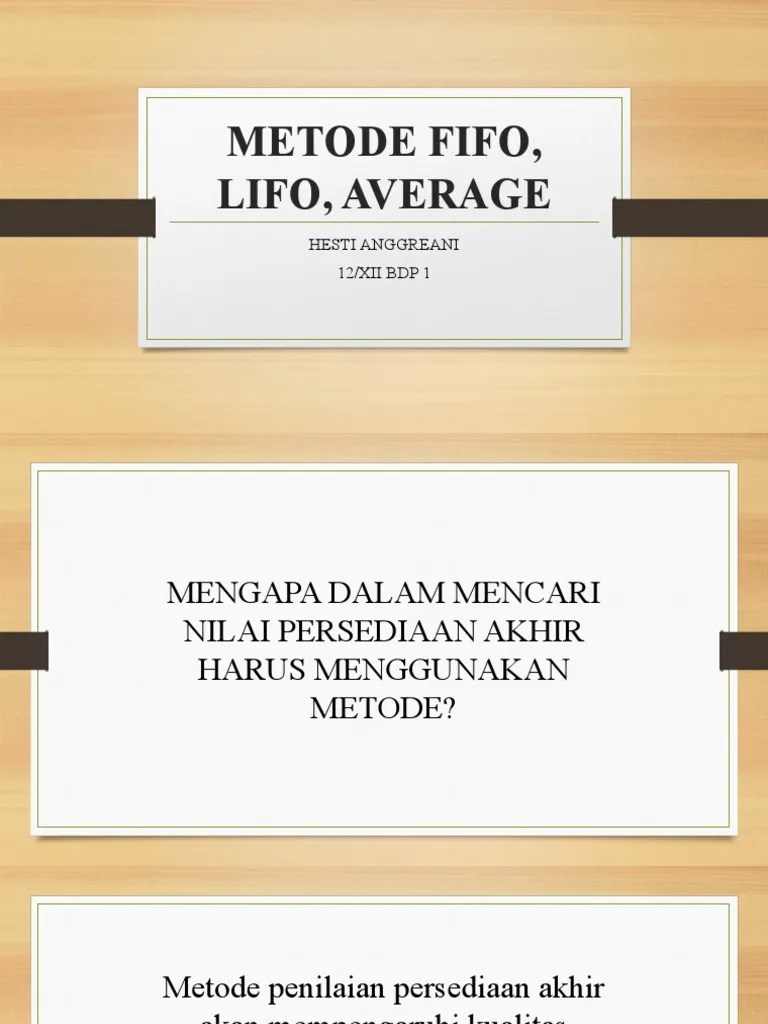 Metode Fifo, Lifo, Average | PDF