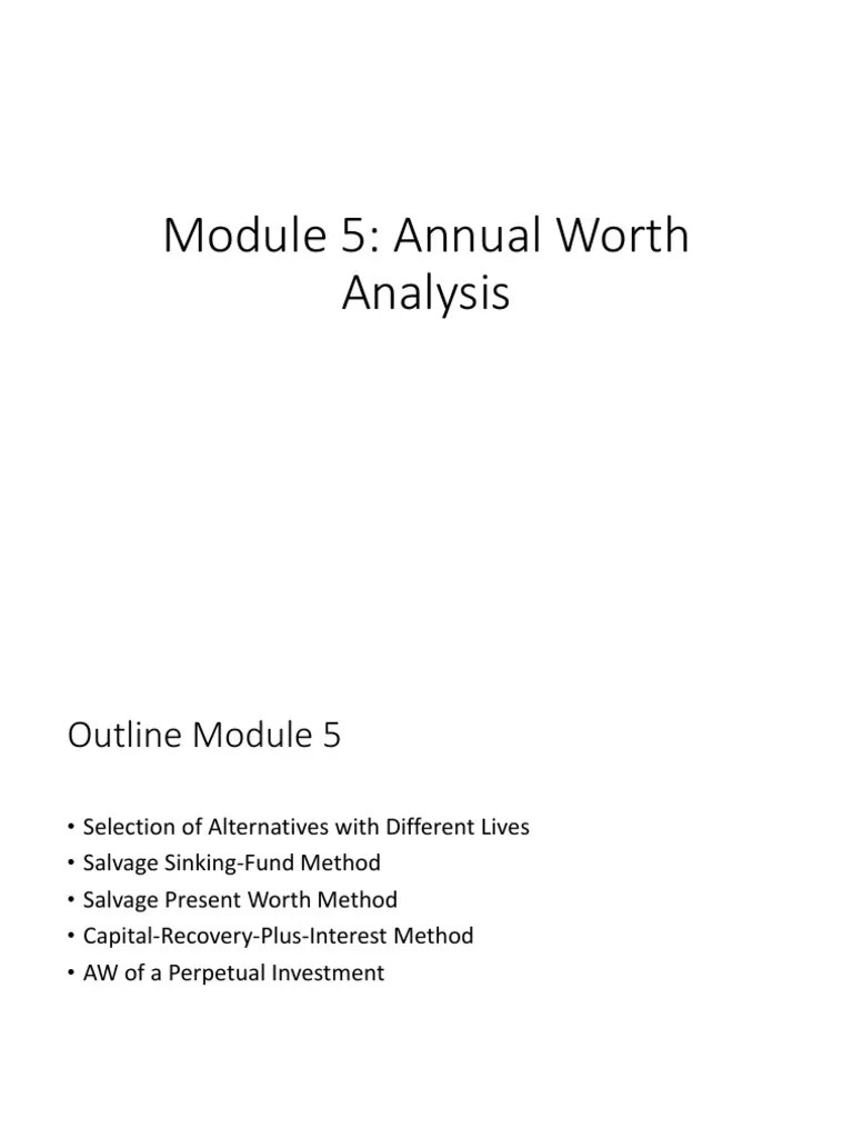 Module 5 Annual Worth Analysis | PDF | Present Value | Money