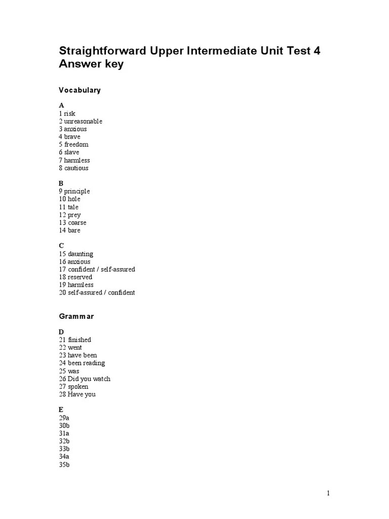 Unit 4 Test Key | PDF