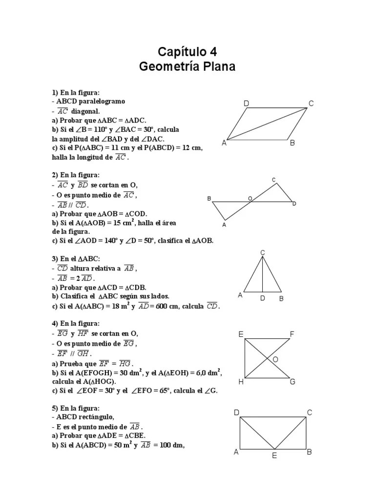 Geometría Plana | PDF | Rectángulo | Triángulo