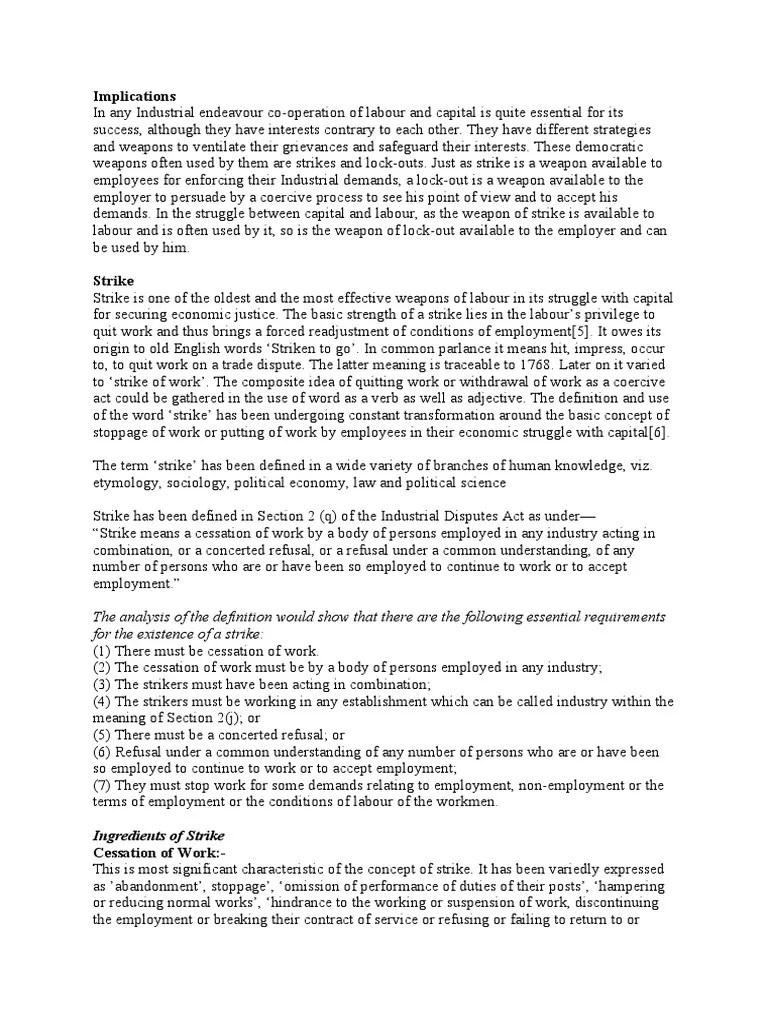 Strikes | PDF | Strike Action | Lockout (Industry)