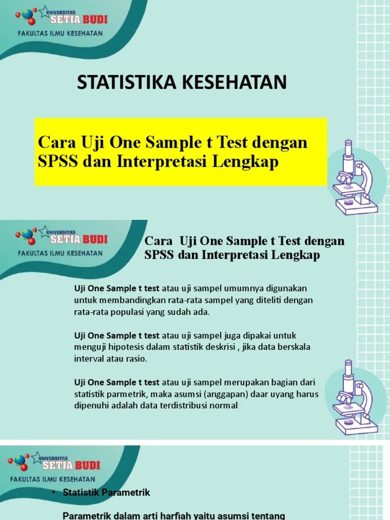 Cara Uji One Sample T Test Dengan SPSS | PDF