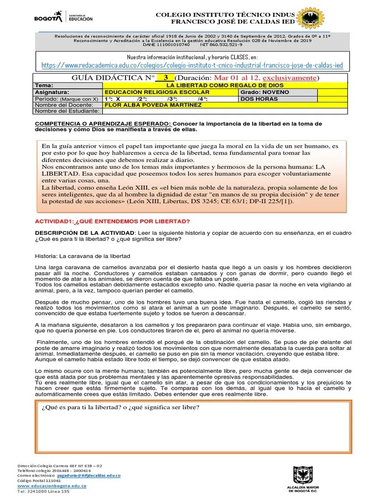 Guia 3 Religion | PDF | Libertad | Science