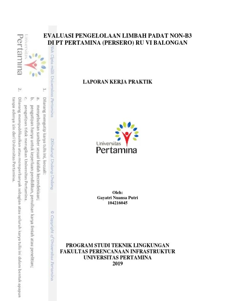 Evaluasi Pengelolaan Limbah Padat Non-B3 Di PT Pertamina (Persero) RU VI Balongan | PDF