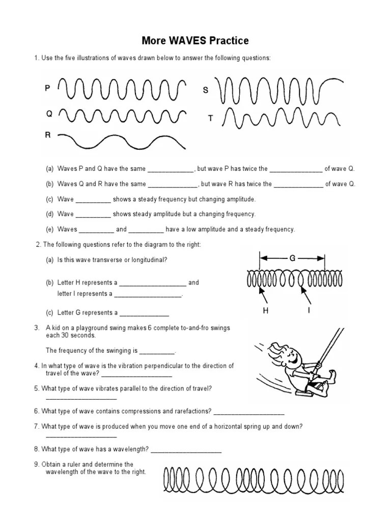 Further, t waves should be asymmetric in nature. Transverse V Longitudinal Wave Worksheet 2b107dk Pdf Waves Frequency