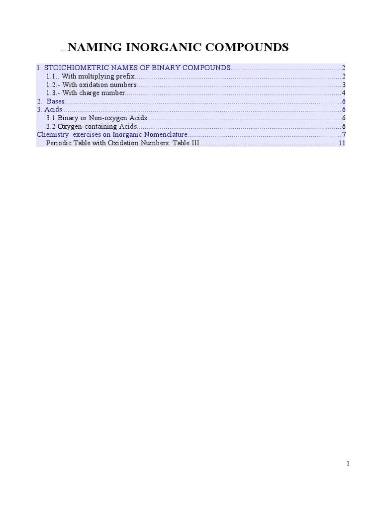 Inorganic Formulation | PDF | Hydroxide | Oxide