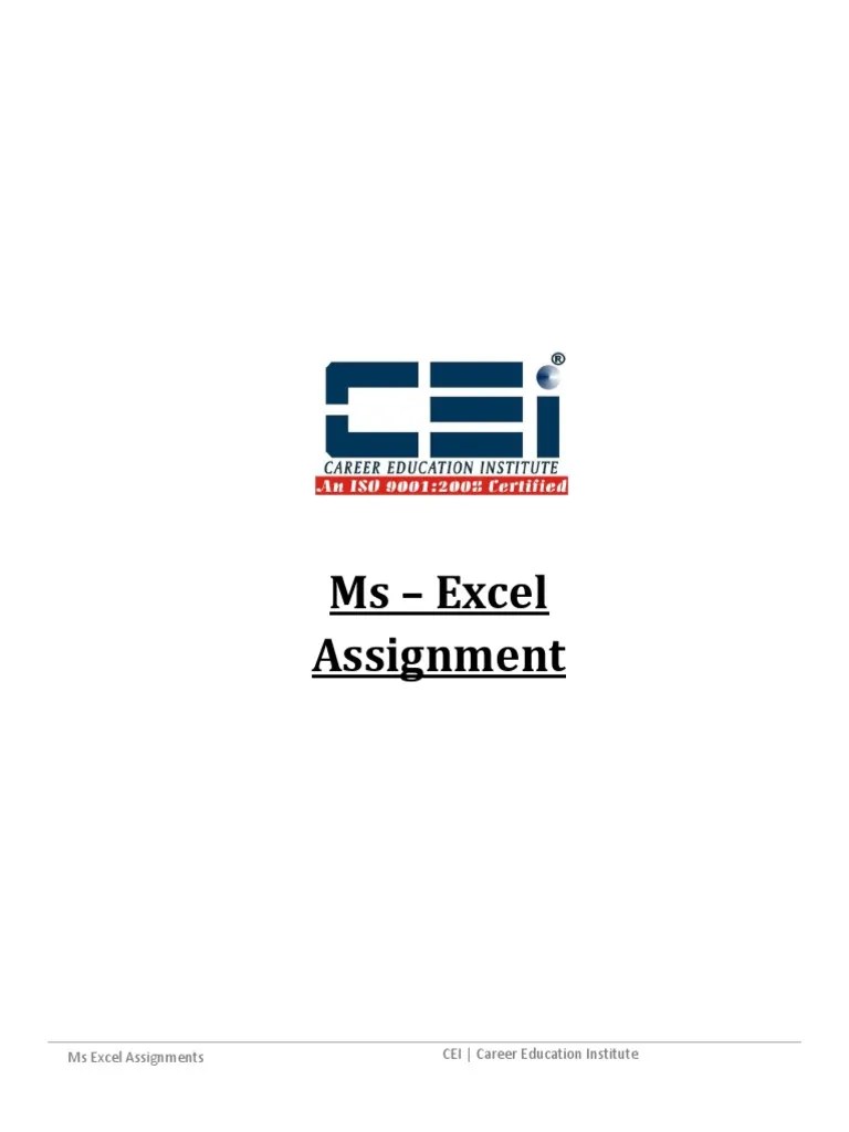 Ms - Excel Assignment | PDF | Microsoft Excel | Chart
