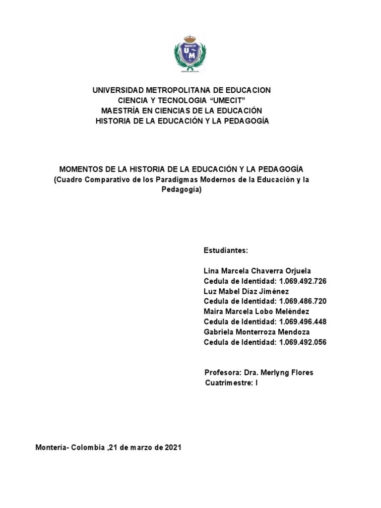 Cuadro Comparativo De Los Paradigmas Modernos De La Educacion Y La Pedagogia | PDF | Aprendizaje ...