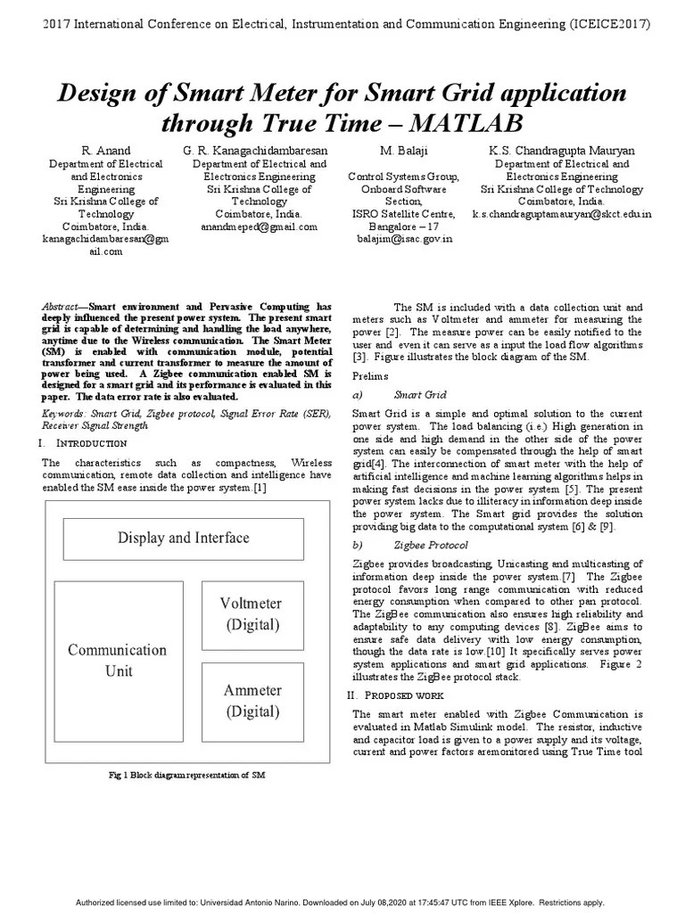 Smart Meter Matlab Desing | PDF | Smart Grid | Electrical Grid