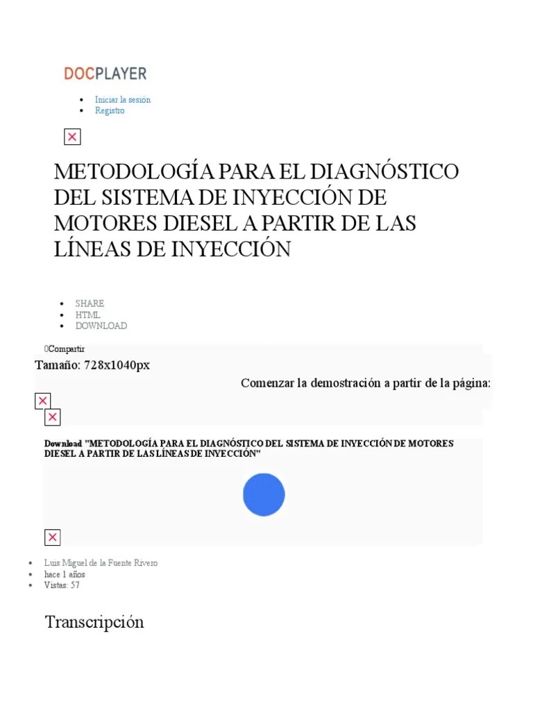 METODOLOGÍA PARA EL DIAGNÓSTICO DEL SISTEMA DE INYECCIÓN DE MOTORES DIESEL A PARTIR DE LAS ...