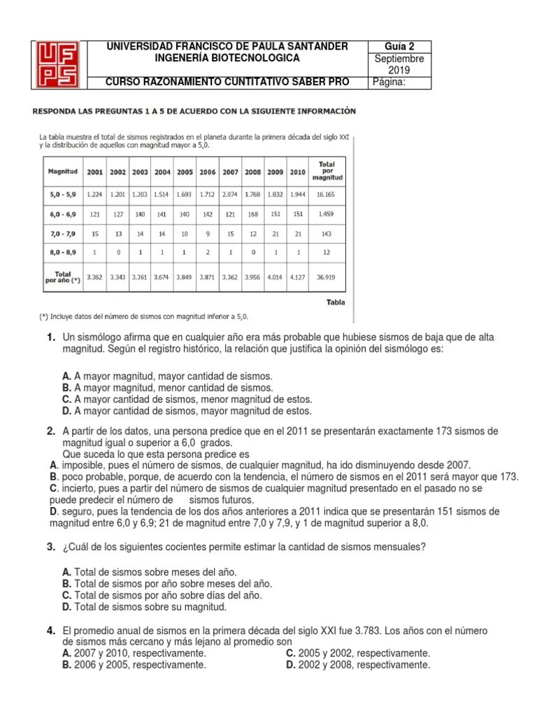 GUIA 2 Razonamiento Cuantitativo | PDF | Aves | Papel