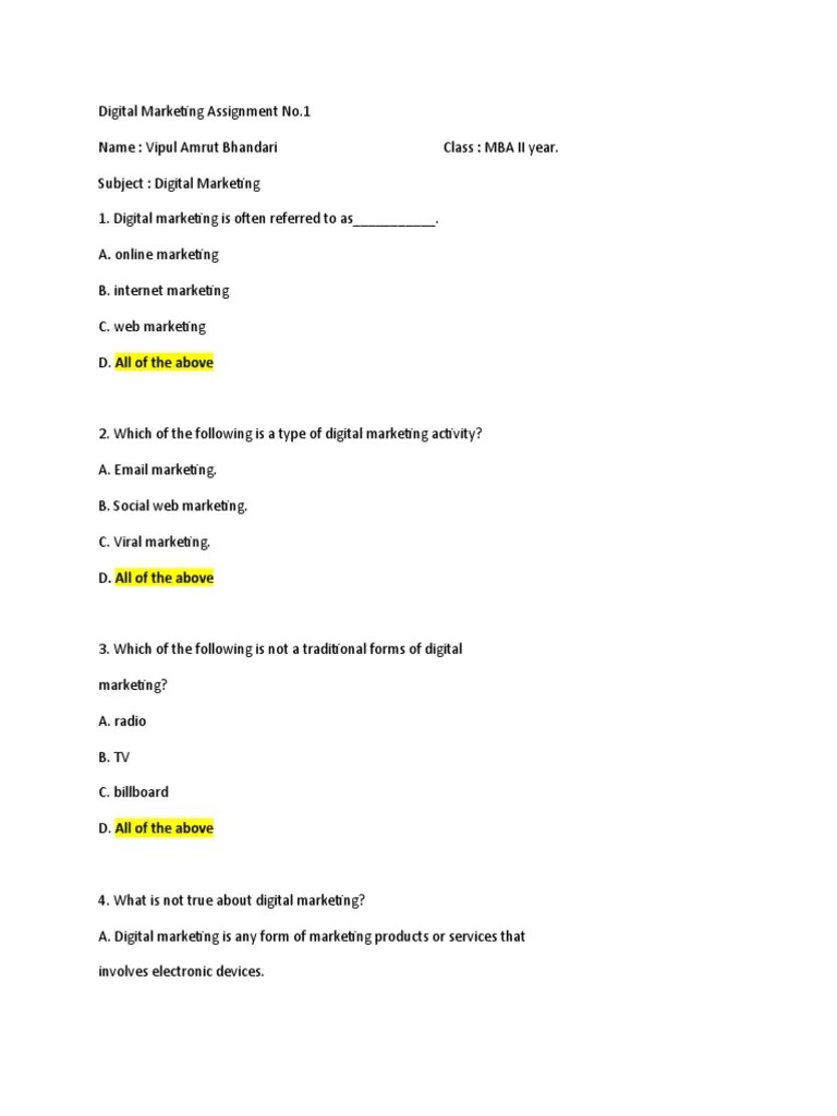 An Assessment Of Digital Marketing Fundamentals | PDF