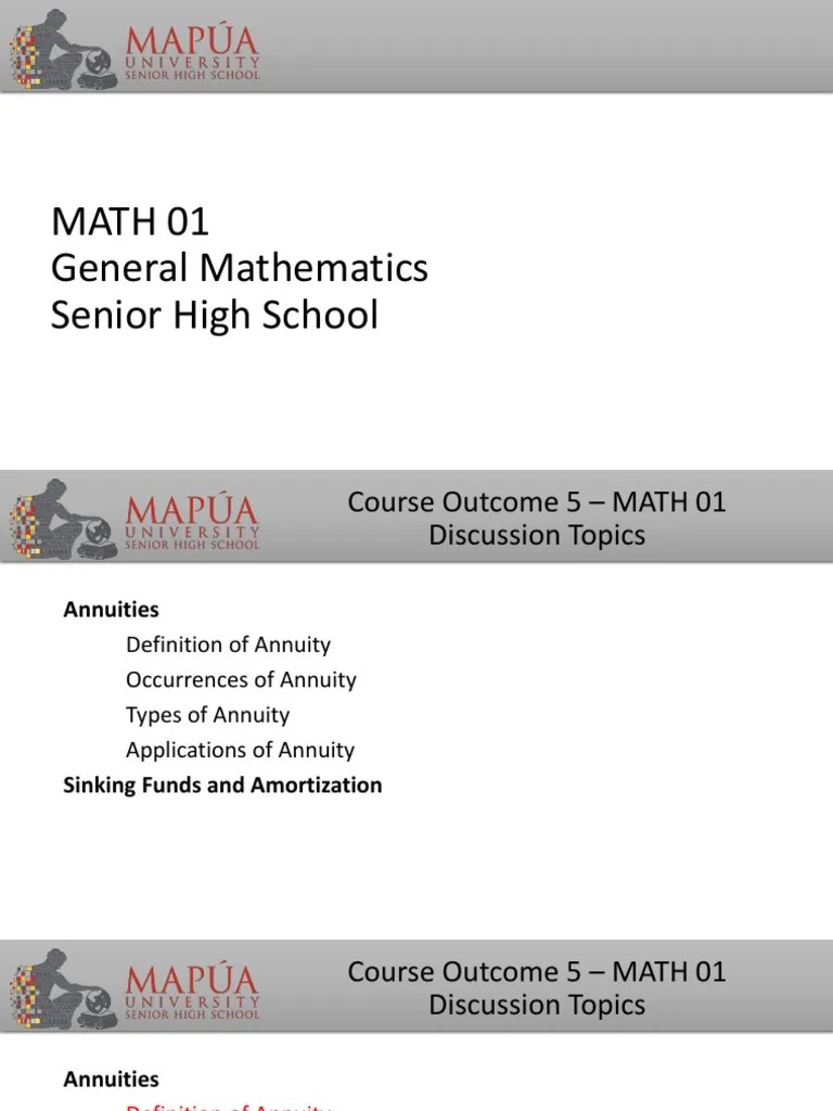 MATH 01 Week 13 14 Annuities | PDF | Amortization (Business) | Present Value