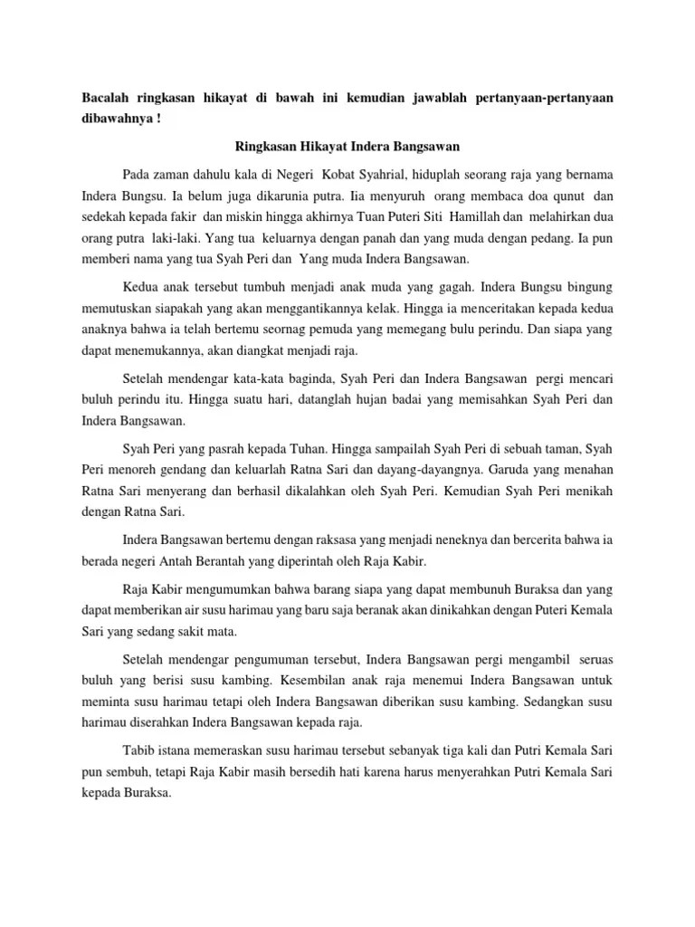 Tugas 1 Mengidentifikasi Isi Pokok Cerita Hikayat