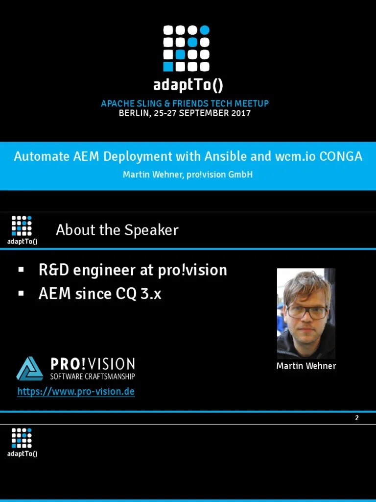 AdaptTo2017 Automate AEM Deployment With Ansible And WCM - Io CONGA ...
