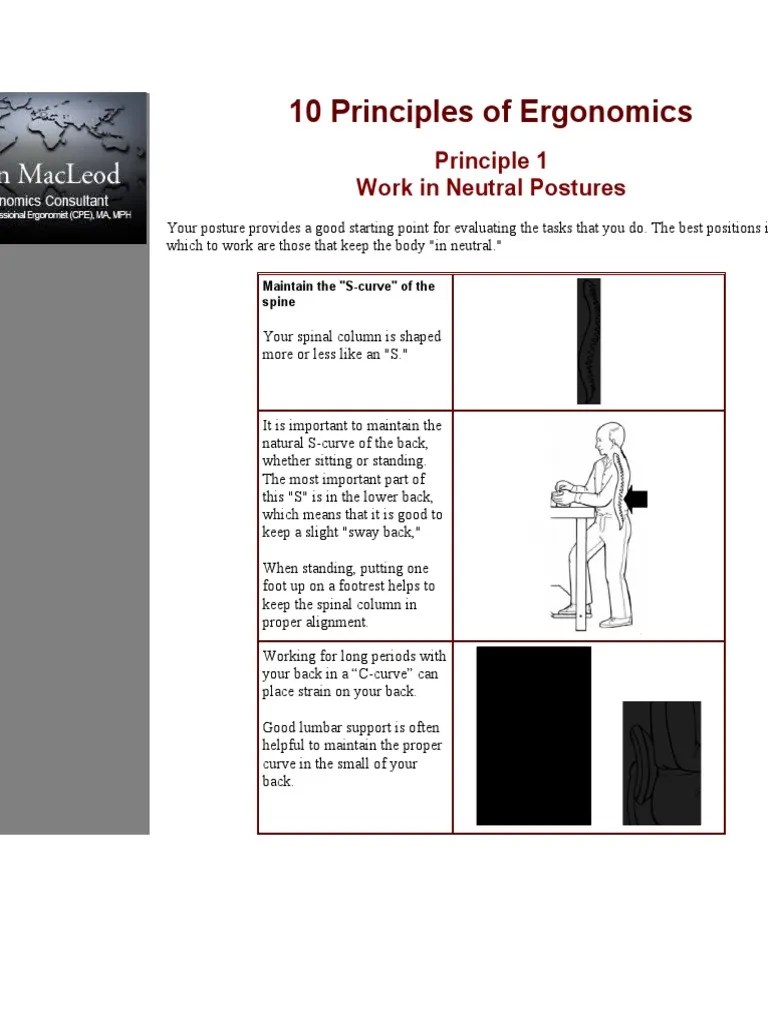 10 Principles Of Ergonomics | PDF | Nature