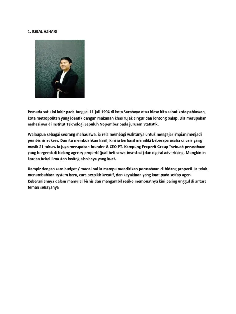10 Profil Pengusaha Muda Sukses Di Indonesia | PDF
