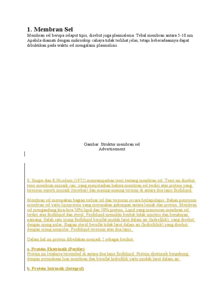 Itu model mosaik fluida dia menyatakan bahwa membran sel atau biomembran adalah struktur dinamis yang menunjukkan fluiditas komponen molekulnya yang berbeda . Biologi Sel Pdf