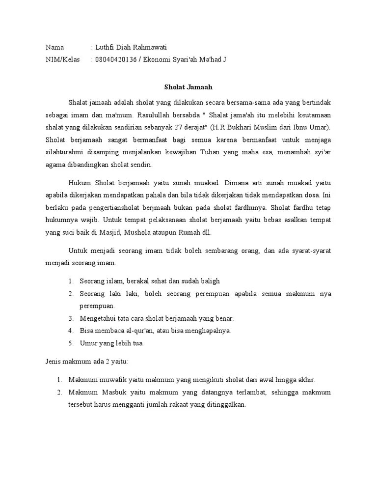 Materi 9 (Sholat Berjamaah) | PDF