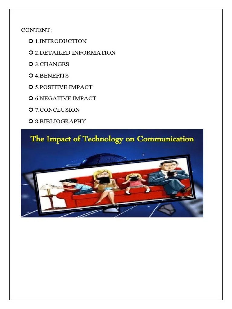 Impact Of Technology On Comunication | PDF | Communication | Information