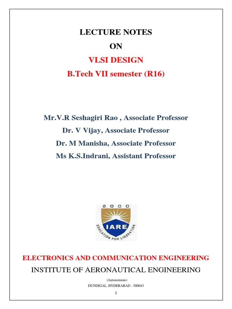VLSI Design Notes 1 - Compressed | Download Free PDF | Mosfet | Field ...