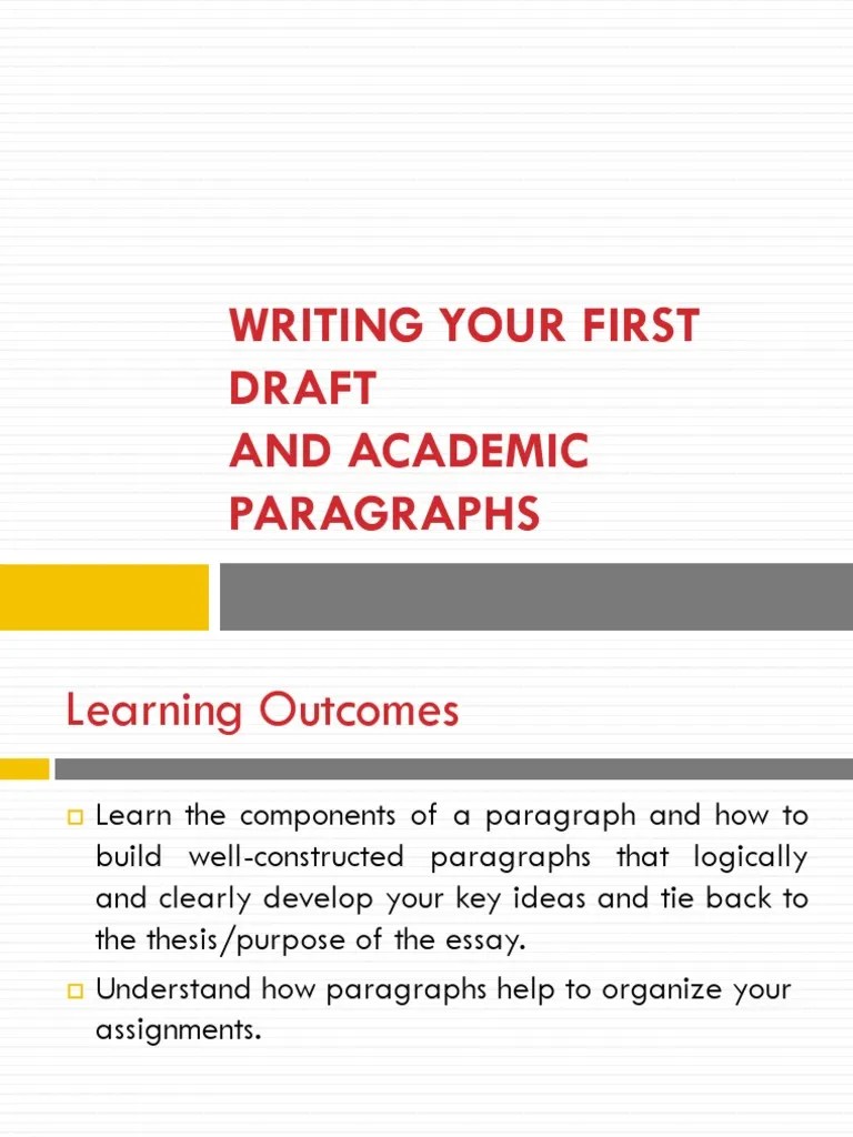 11 Writing Your First Draft | PDF | Paragraph | Essays