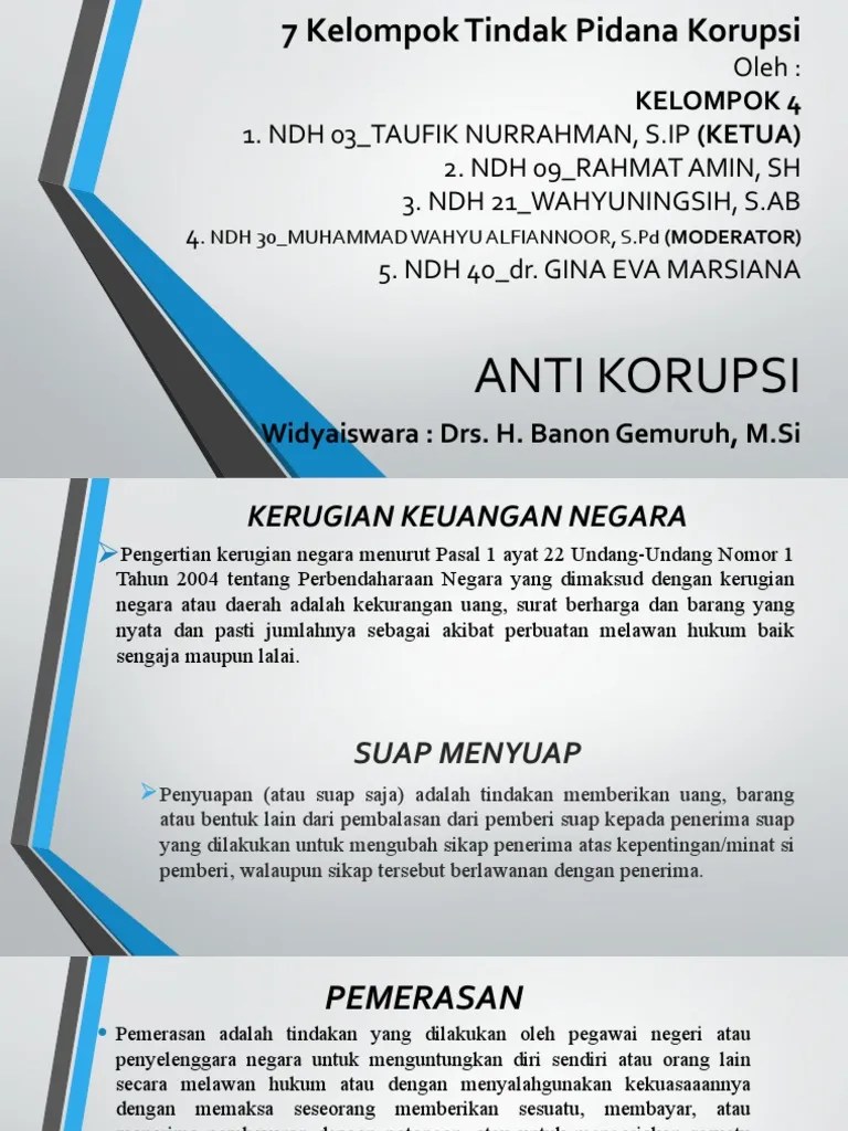 7 Kelompok Tindak Pidana Korupsi | PDF