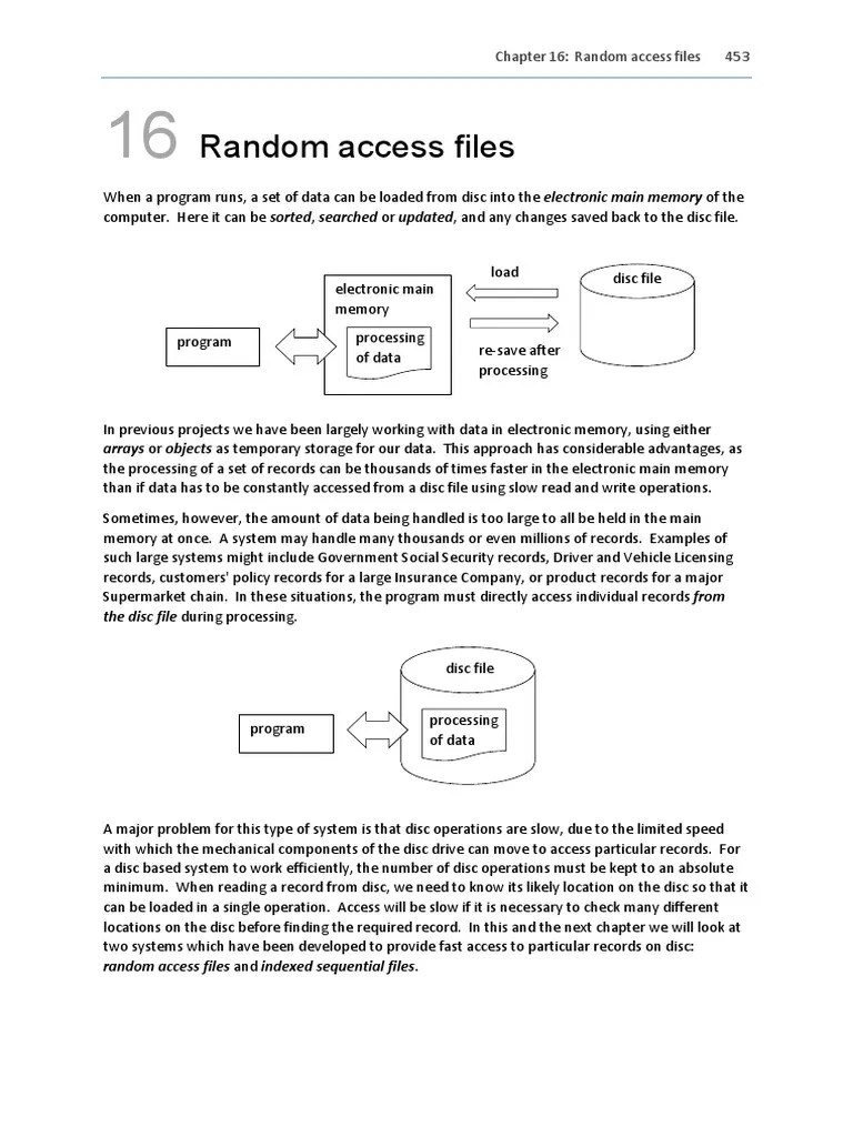 Chapter 16 Random Access Files | PDF | Computer Data Storage | Computer ...