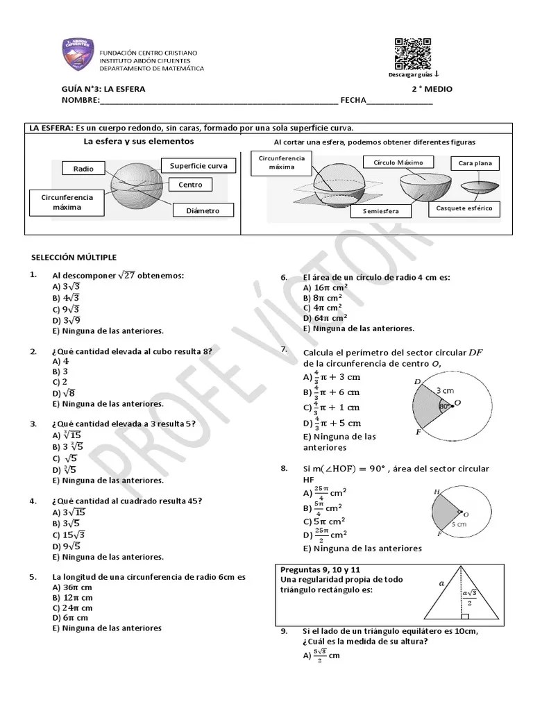 Guía - 3 - La - Esfera | PDF | Esfera | Pi