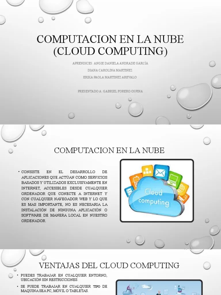 Presentacion Computacion En La Nube | PDF | Computación En La Nube ...