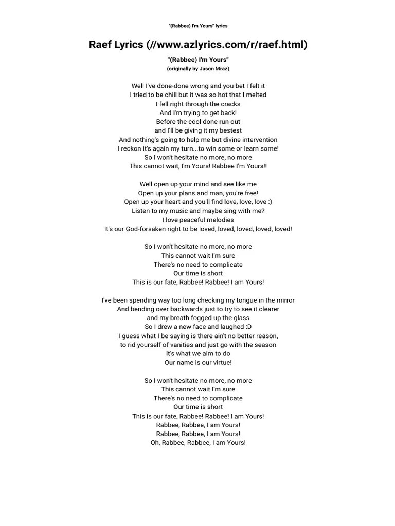 Baby I&rsquo;m Yours Lyrics Breakbot