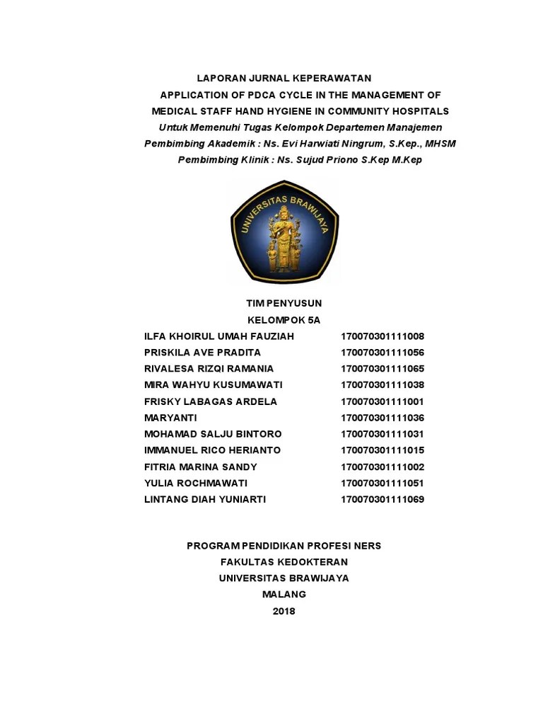 Makalah Jurnal Cuci Tangan Pdca | PDF