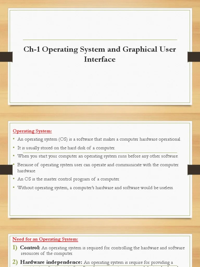 L-1 Operating System And Graphical User Interface | Download Free PDF ...