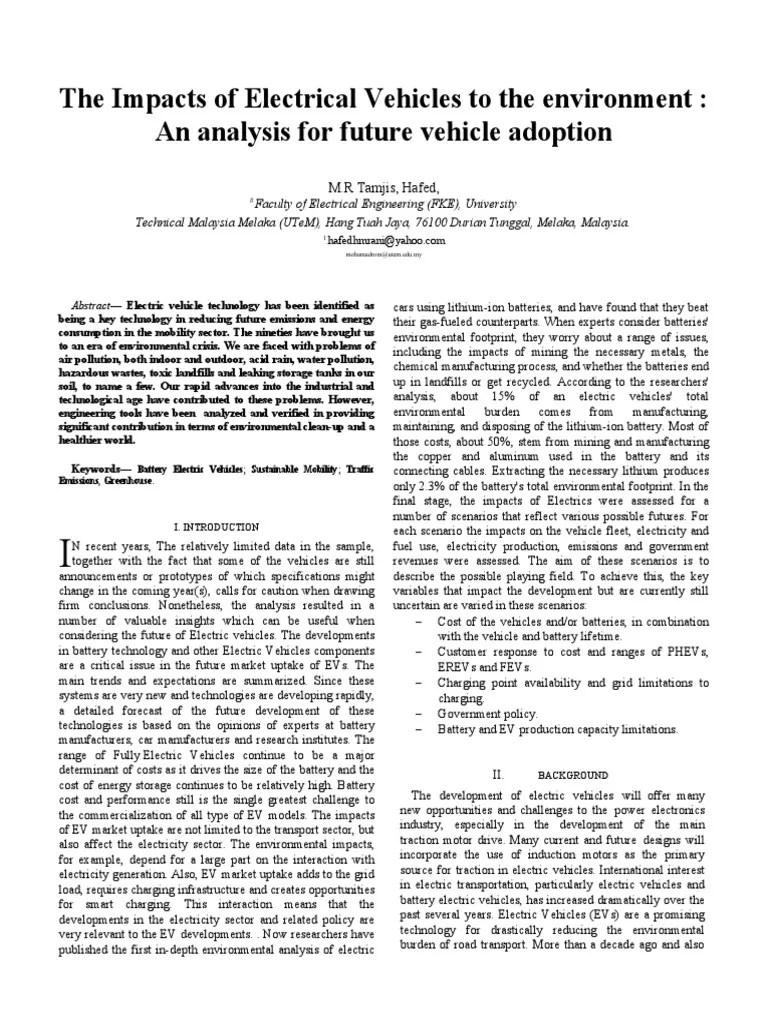 Electric Cars And Enviro | PDF | Electric Vehicle | Car