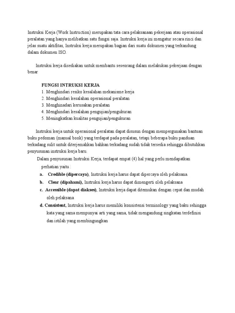 Instruksi Kerja | PDF | Komputer