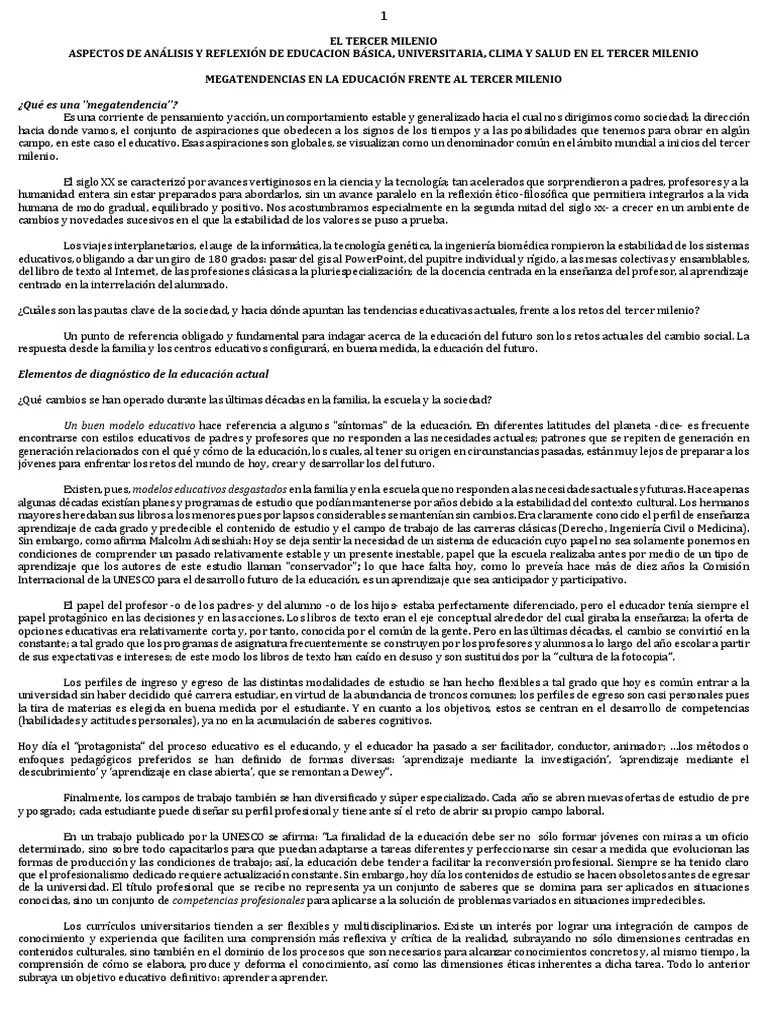 C3-4 Teoria Tercer Milenio | PDF | Aprendizaje | Plan De Estudios