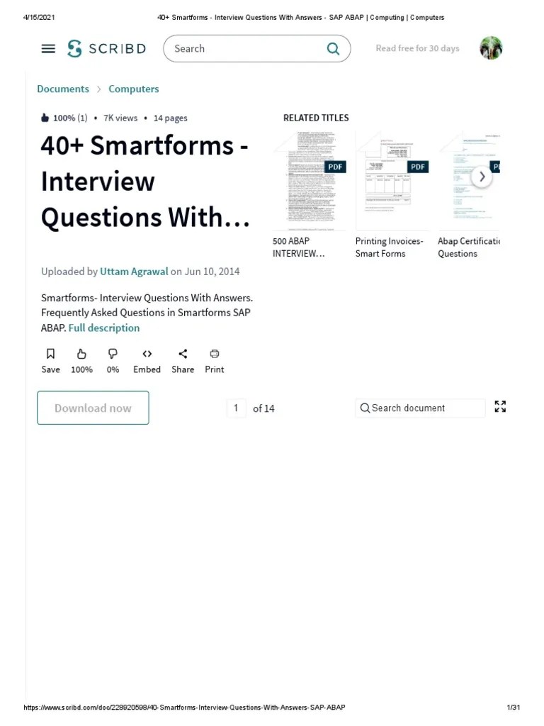 40+ Smartforms - Interview Questions With Answers - SAP ABAP ...