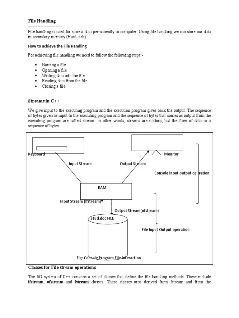 File Handling In C++ | PDF | Filename | Parameter (Computer Programming)