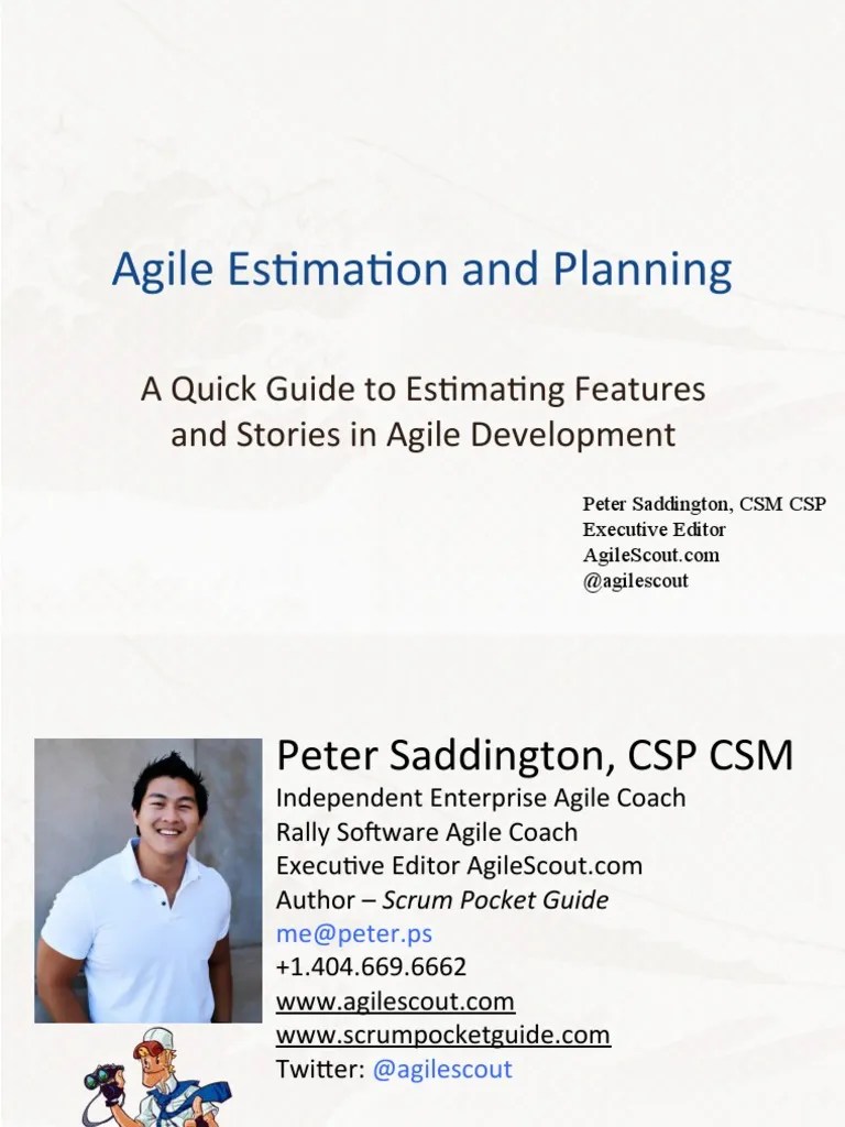 Agile Estimation And Planning - Peter Saddington | PDF | Agile Software ...