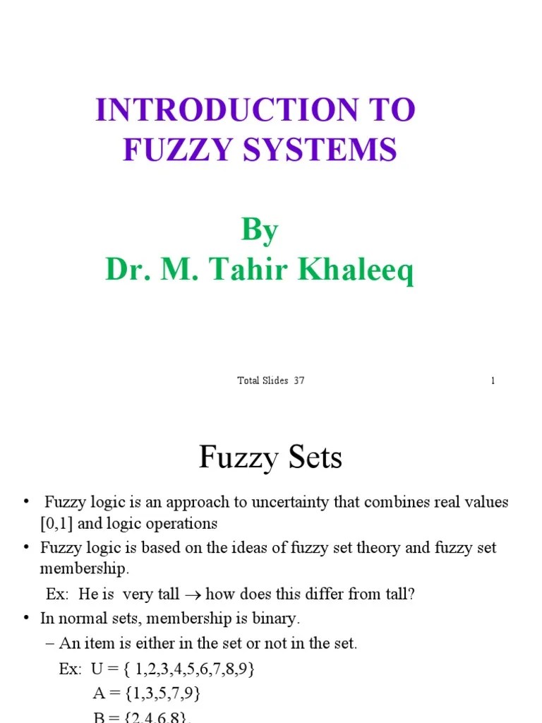 Introduction To Fuzzy Systems | PDF | Fuzzy Logic | Logic