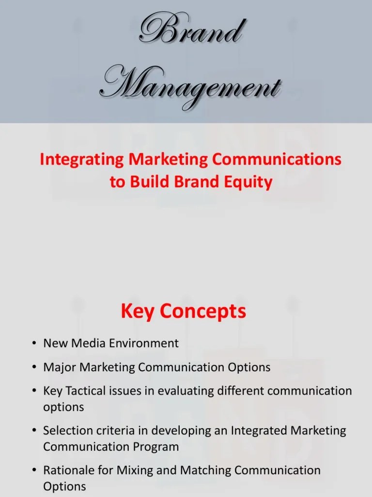 Integrating Marketing Communications To Build Brand Equity | PDF ...