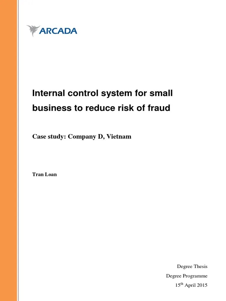 Internal Control System For Small Business To Reduce Risk Of Fraud Tran Loan | PDF | Internal ...