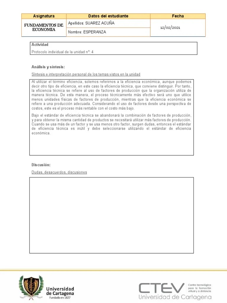 Eficiencia tecnica y economica u4 economia