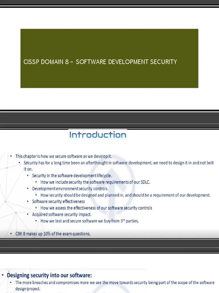 Cissp Domain 8 - Software Development Security | PDF