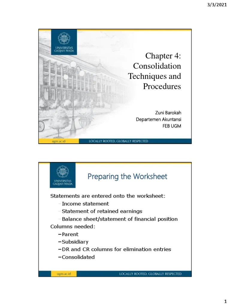 Consolidation Techniques And Procedures: Preparing The Worksheet | PDF ...