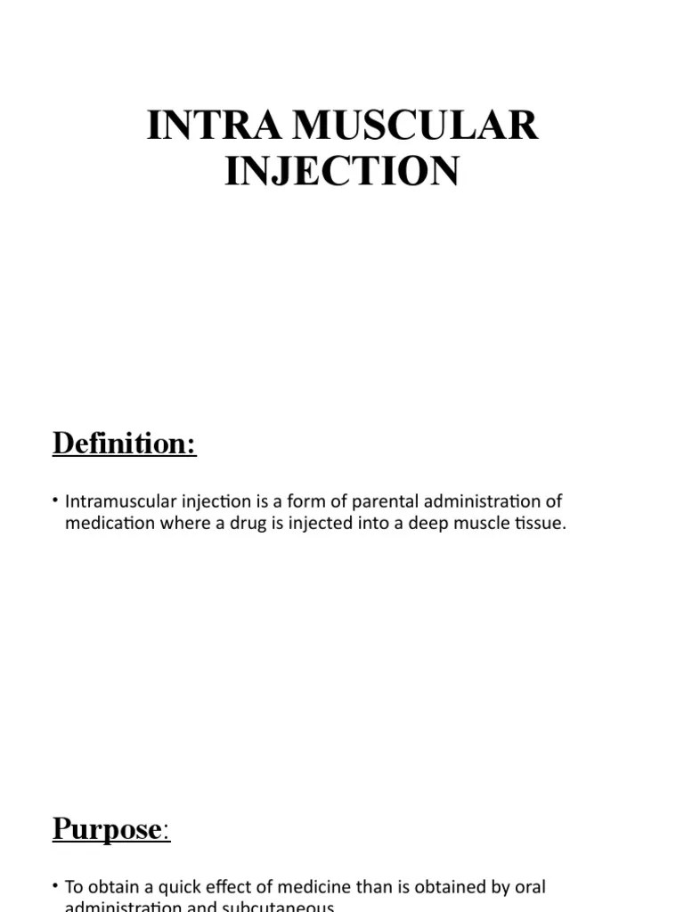 Intramuscular Injection | Download Free PDF | Injection (Medicine ...