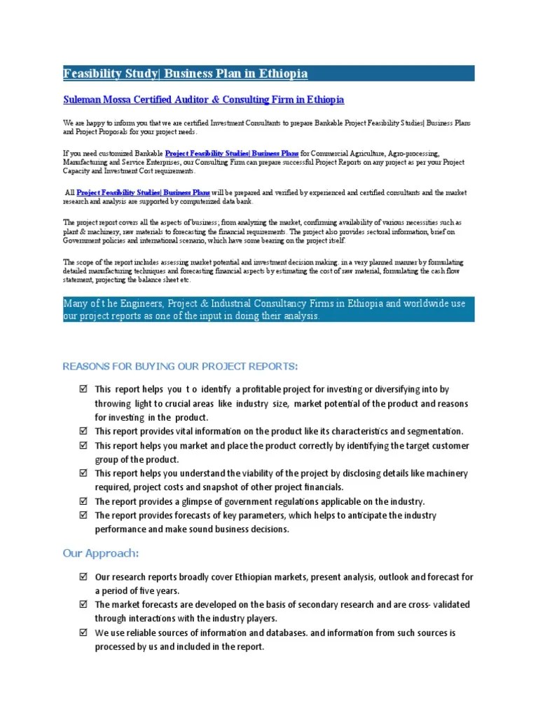 Feasibility Study And Business Plan | PDF | Food Processing | Factory